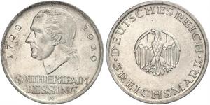 5 Mark Deutsches Kaiserreich (1871-1918) Silber Gotthold Ephraim Lessing