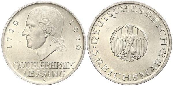 5 Mark Deutsches Kaiserreich (1871-1918) Silber Gotthold Ephraim Lessing