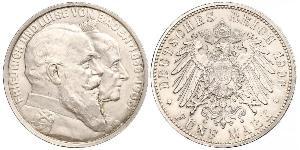 5 Mark Deutsches Kaiserreich (1871-1918) / Grand Duchy of Baden (1806-1918) Silber Friedrich I. (Baden, Großherzog) (1826 - 1907)