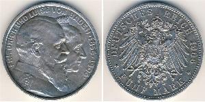 5 Mark Deutsches Kaiserreich (1871-1918) / Grand Duchy of Baden (1806-1918) Silber Friedrich I. (Baden, Großherzog) (1826 - 1907)