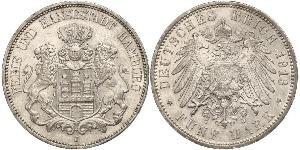 5 Mark Deutsches Kaiserreich (1871-1918) / Hamburg Silber 