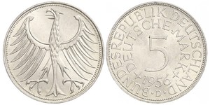 5 Mark Geschichte der Bundesrepublik Deutschland (1949-1990) Silber 