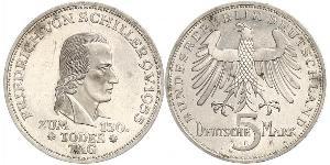 5 Mark Geschichte der Bundesrepublik Deutschland (1949-1990) Silber Friedrich Schiller