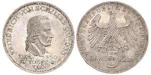 5 Mark Geschichte der Bundesrepublik Deutschland (1949-1990) Silber Friedrich Schiller