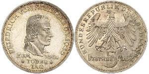 5 Mark Geschichte der Bundesrepublik Deutschland (1949-1990) Silber Friedrich Schiller