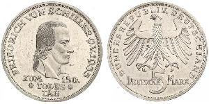 5 Mark Geschichte der Bundesrepublik Deutschland (1949-1990) Silber Friedrich Schiller