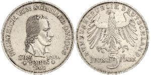 5 Mark Geschichte der Bundesrepublik Deutschland (1949-1990) Silber Friedrich Schiller