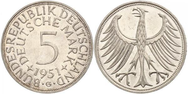 5 Mark Geschichte der Bundesrepublik Deutschland (1949-1990) Silber 