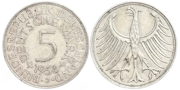 5 Mark Geschichte der Bundesrepublik Deutschland (1949-1990) Silber 