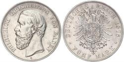 5 Mark Grand Duchy of Baden (1806-1918) Silber Friedrich I. (Baden, Großherzog) (1826 - 1907)