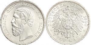 5 Mark Grand Duchy of Baden (1806-1918) Silber Friedrich I. (Baden, Großherzog) (1826 - 1907)