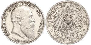 5 Mark Grand Duchy of Baden (1806-1918) Silber Friedrich I. (Baden, Großherzog) (1826 - 1907)