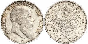 5 Mark Grand Duchy of Baden (1806-1918) Silber Friedrich I. (Baden, Großherzog) (1826 - 1907)