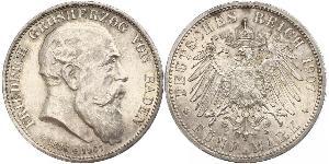 5 Mark Grand Duchy of Baden (1806-1918) Silber Friedrich I. (Baden, Großherzog) (1826 - 1907)