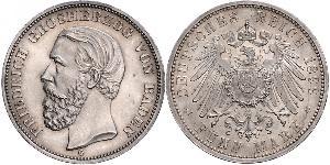 5 Mark Grand Duchy of Baden (1806-1918) Silber Friedrich I. (Baden, Großherzog) (1826 - 1907)