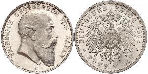 5 Mark Grand Duchy of Baden (1806-1918) Silber Friedrich I. (Baden, Großherzog) (1826 - 1907)