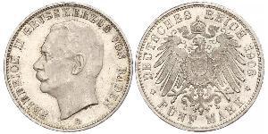 5 Mark Grand Duchy of Baden (1806-1918) Silber Friedrich II. (Baden, Großherzog) (1857 - 1928)