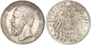 5 Mark Grand Duchy of Baden (1806-1918) Silber Friedrich I. (Baden, Großherzog) (1826 - 1907)