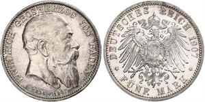 5 Mark Grand Duchy of Baden (1806-1918) Silber Friedrich I. (Baden, Großherzog) (1826 - 1907)