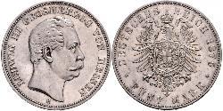 5 Mark Großherzogtum Hessen (1806 - 1918) Silber Ludwig III. (Hessen-Darmstadt)