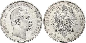 5 Mark Großherzogtum Hessen (1806 - 1918) Silber Ludwig III. (Hessen-Darmstadt)