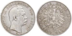 5 Mark Großherzogtum Hessen (1806 - 1918) Silber Ludwig III. (Hessen-Darmstadt)
