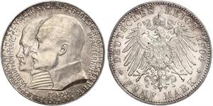 5 Mark Großherzogtum Hessen (1806 - 1918) Silber Ernst Ludwig (Hessen-Darmstadt, Großherzog) (1868 - 1937)