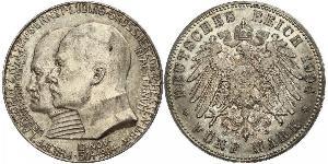5 Mark Großherzogtum Hessen (1806 - 1918) Silber Ernst Ludwig (Hessen-Darmstadt, Großherzog) (1868 - 1937)