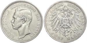 5 Mark Großherzogtum Hessen (1806 - 1918) Silber Ernst Ludwig (Hessen-Darmstadt, Großherzog) (1868 - 1937)