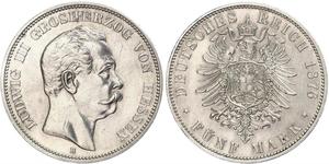 5 Mark Großherzogtum Hessen (1806 - 1918) Silber Ludwig III. (Hessen-Darmstadt)