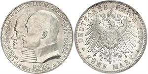 5 Mark Großherzogtum Hessen (1806 - 1918) Silber Ernst Ludwig (Hessen-Darmstadt, Großherzog) (1868 - 1937)