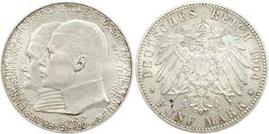 5 Mark Großherzogtum Hessen (1806 - 1918) Silber Ernst Ludwig (Hessen-Darmstadt, Großherzog) (1868 - 1937)