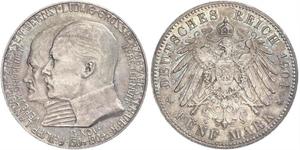 5 Mark Großherzogtum Hessen (1806 - 1918) Silber Ernst Ludwig (Hessen-Darmstadt, Großherzog) (1868 - 1937)