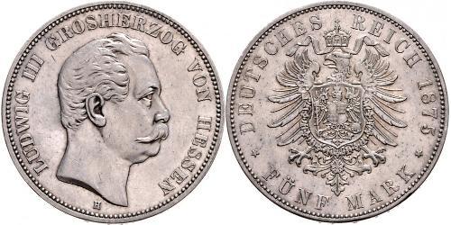 5 Mark Großherzogtum Hessen (1806 - 1918) Silber Ludwig III. (Hessen-Darmstadt)