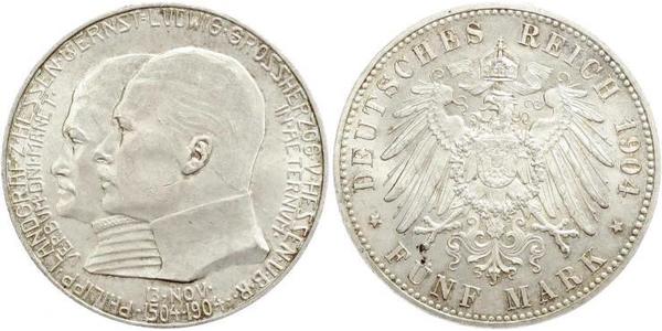 5 Mark Großherzogtum Hessen (1806 - 1918) Silber Ernst Ludwig (Hessen-Darmstadt, Großherzog) (1868 - 1937)