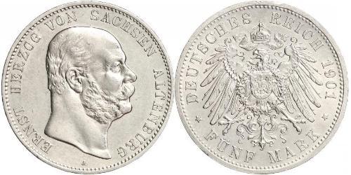 5 Mark Herzogtum Sachsen-Altenburg  (1826 - 1920) Silber Ernst I. (Sachsen-Altenburg) (1826 - 1908)