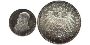 5 Mark Herzogtum Sachsen-Meiningen (1680 - 1918) Silber Georg II. (Sachsen-Meiningen)