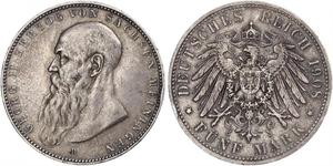 5 Mark Herzogtum Sachsen-Meiningen (1680 - 1918) Silber Georg II. (Sachsen-Meiningen)