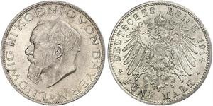 5 Mark Königreich Bayern (1806 - 1918) Silber Ludwig III. (Bayern) (1845 – 1921)