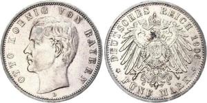 5 Mark Königreich Bayern (1806 - 1918) Silber Otto (Bayern)(1848 – 1916)