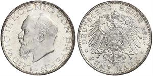 5 Mark Königreich Bayern (1806 - 1918) Silber Ludwig III. (Bayern) (1845 – 1921)