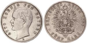 5 Mark Königreich Bayern (1806 - 1918) Silber Otto (Bayern)(1848 – 1916)