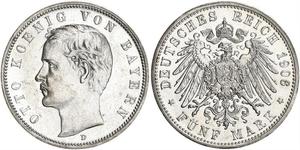 5 Mark Königreich Bayern (1806 - 1918) Silber Otto (Bayern)(1848 – 1916)