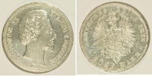 5 Mark Königreich Bayern (1806 - 1918) Silber Ludwig II. (Bayern)(1845 – 1886)