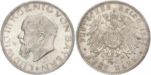 5 Mark Königreich Bayern (1806 - 1918) Silber Ludwig III. (Bayern) (1845 – 1921)