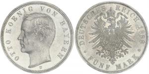 5 Mark Königreich Bayern (1806 - 1918) Silber Otto (Bayern)(1848 – 1916)