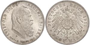 5 Mark Königreich Bayern (1806 - 1918) Silber Otto (Bayern)(1848 – 1916)