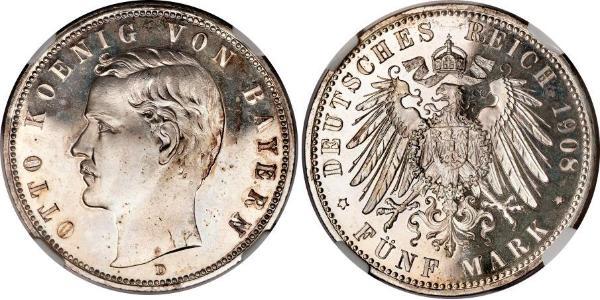 5 Mark Königreich Bayern (1806 - 1918) Silber Otto (Bayern)(1848 – 1916)
