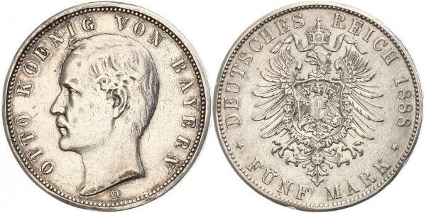 5 Mark Königreich Bayern (1806 - 1918) Silber Otto (Bayern)(1848 – 1916)