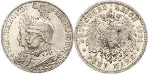 5 Mark Königreich Preußen (1701-1918) Silber Wilhelm II, German Emperor (1859-1941)